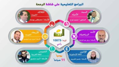 مواعيد البرامج التعليمية على قناة الرحمة
